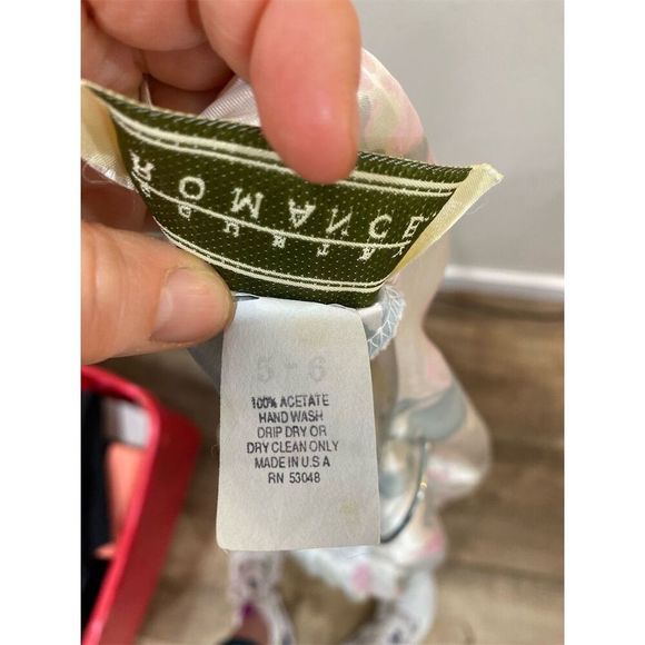 Country Romance Women's 5-6 Pink Floral Short Dress Party Cocktail Vintage - Picture 6 of 6